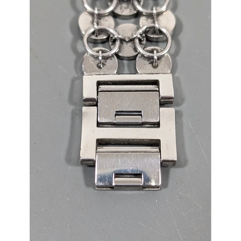 Fossil Black‎ Enamel Watch Womens Silver Tone Bracelet Working